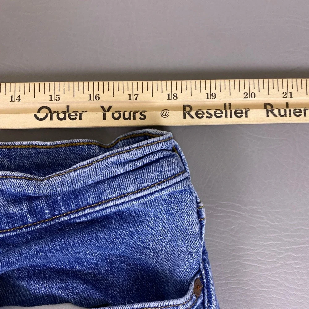 Lands End Square Rigger Jeans Mens Size 38 Blue Medium Wash Straight Stretch